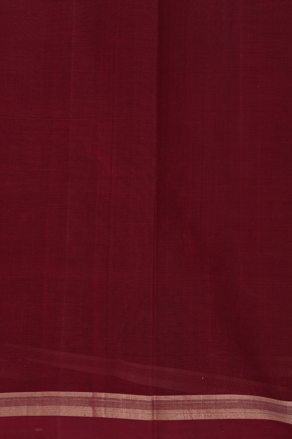 Kanchi Cotton Saree In Brown With Floral Motifs