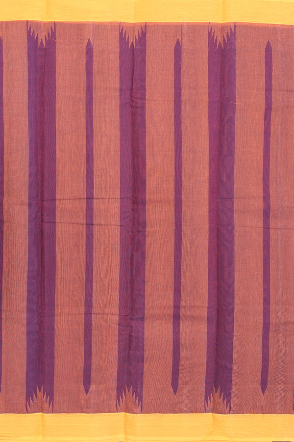 Kanchi Cotton Saree Dark Chocolate Brown With Contrast Border
