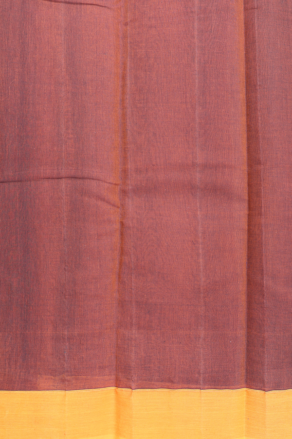 Kanchi Cotton Saree Dark Chocolate Brown With Contrast Border