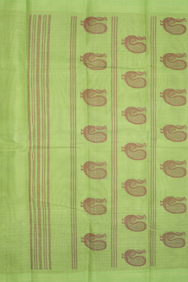 Kanchi Cotton Saree In Burgundy Red With Threadwork Buttas