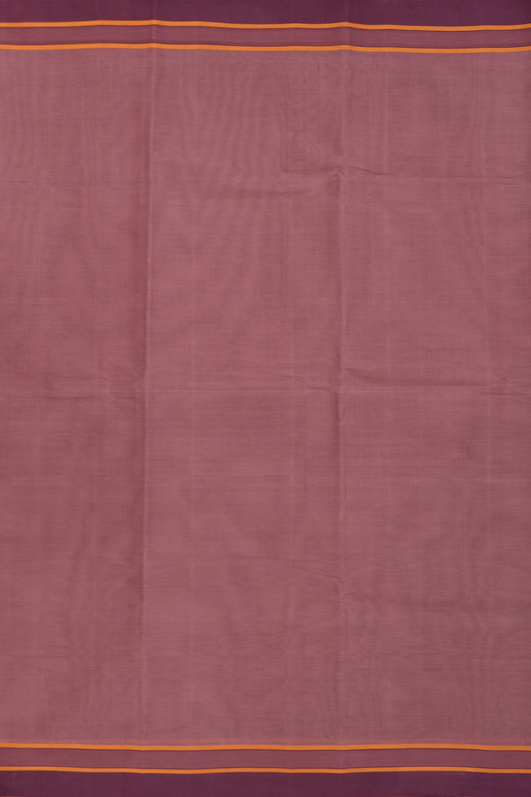 Kanchi Cotton Saree In Cocoa Brown With Stripes Border