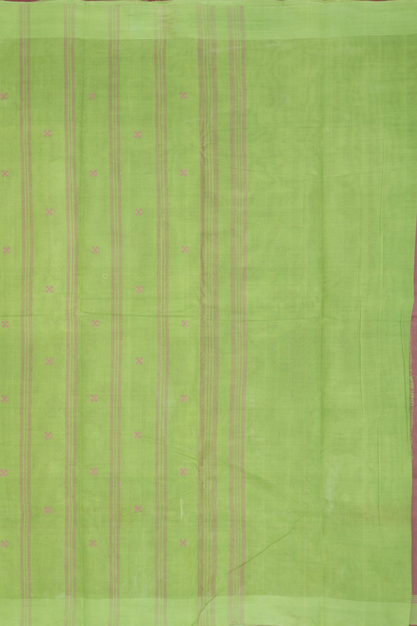 Kanchi Cotton Saree In Cocoa Brown With Threadwork Buttis