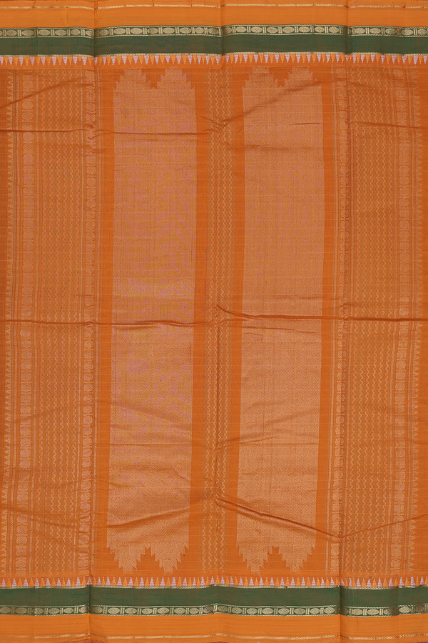 Kanchi Cotton Saree In Coffee Brown With Checks Design