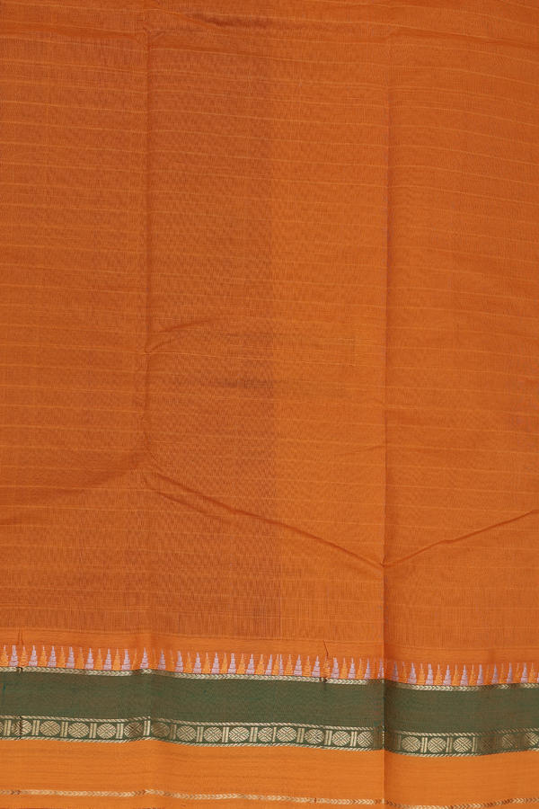 Kanchi Cotton Saree In Coffee Brown With Checks Design