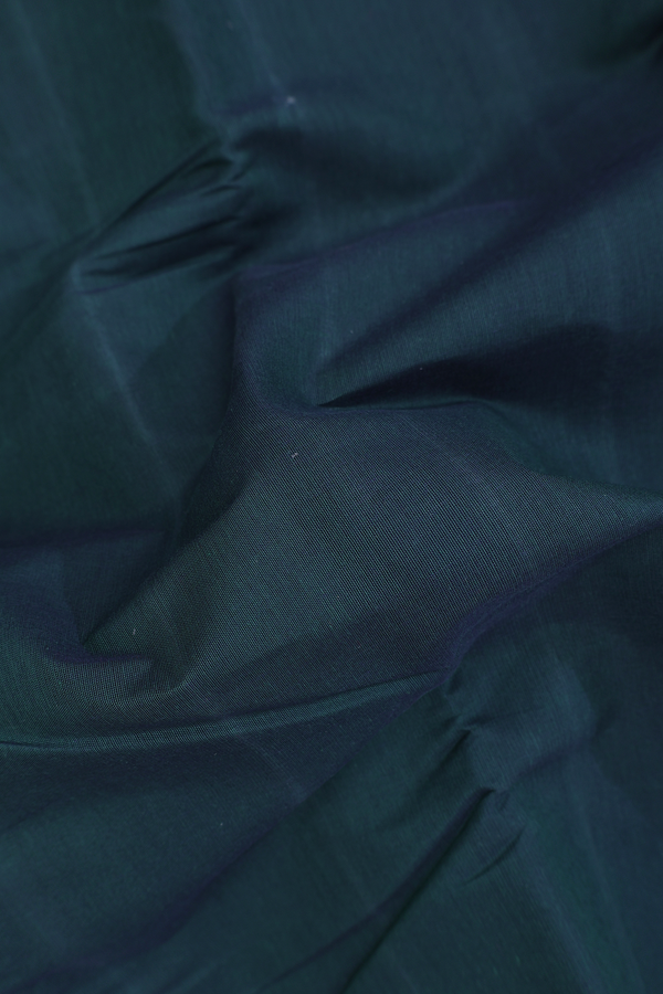 Kanchi Cotton Saree In Dark Green With Ganga Jamuna Border