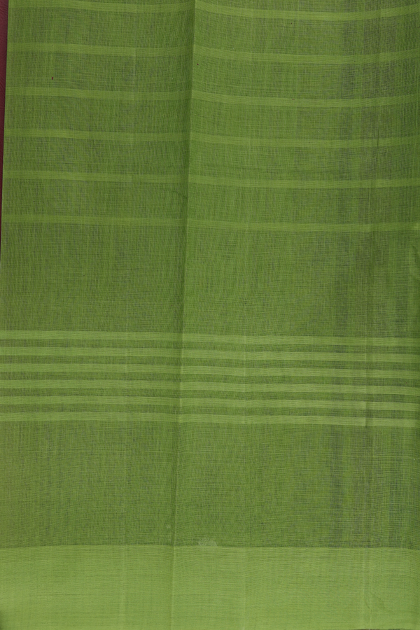 Kanchi Cotton Saree In Dark Maroon With Stripes Design