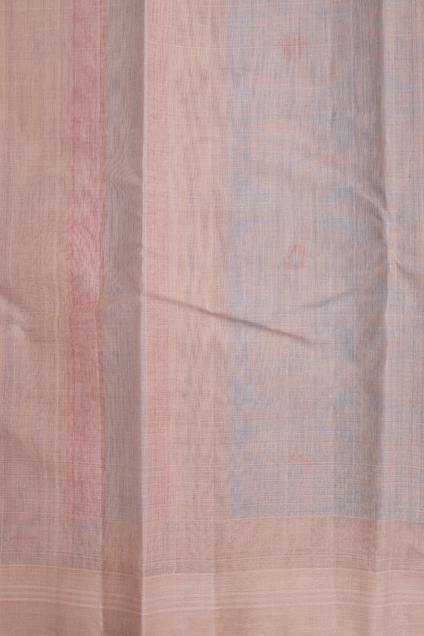 Kanchi Cotton Saree In Deep Sky Blue With Threadwork Buttas