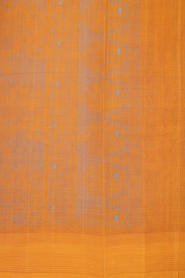 Kanchi Cotton Saree In Deep Sky Blue With Threadwork Buttis