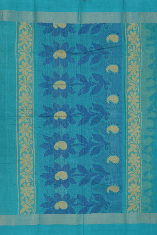 Kanchi Cotton Saree In Yellow With Paisley Motifs