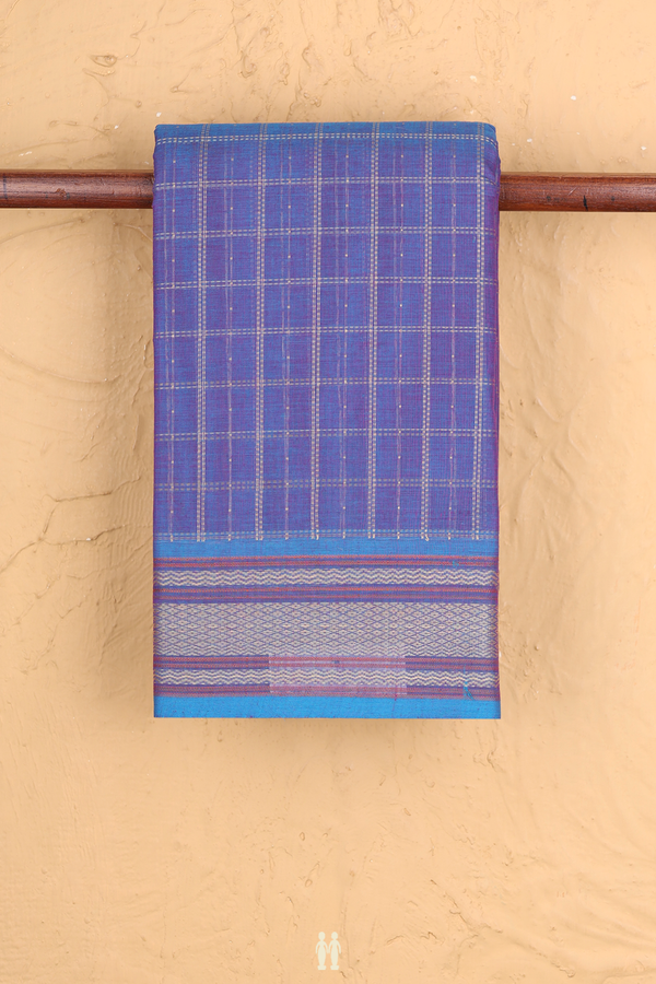 Kanchi Cotton Saree In Dual Tone With Checks Design
