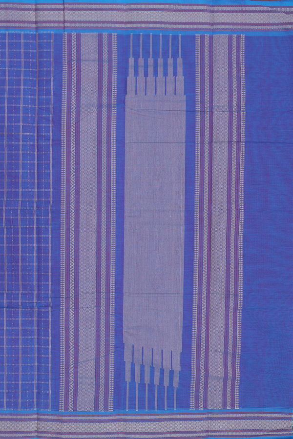 Kanchi Cotton Saree In Dual Tone With Checks Design