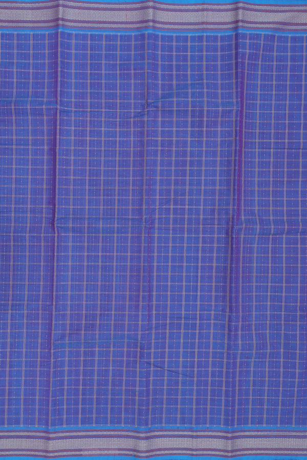 Kanchi Cotton Saree In Dual Tone With Checks Design