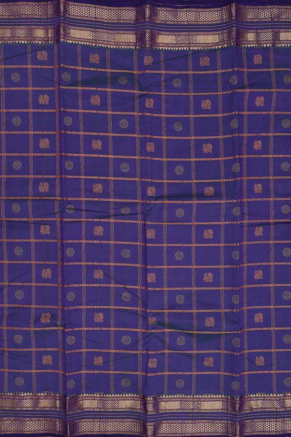 Kanchi Cotton Saree In Dual Tone With Checks Design