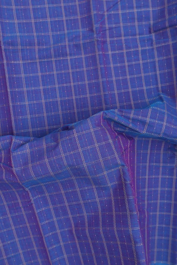 Kanchi Cotton Saree In Dual Tone With Checks Design