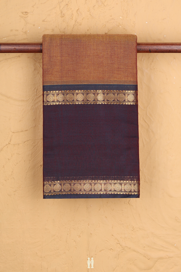 Kanchi Cotton Saree In Dual Tone With Ganga Jamuna Border