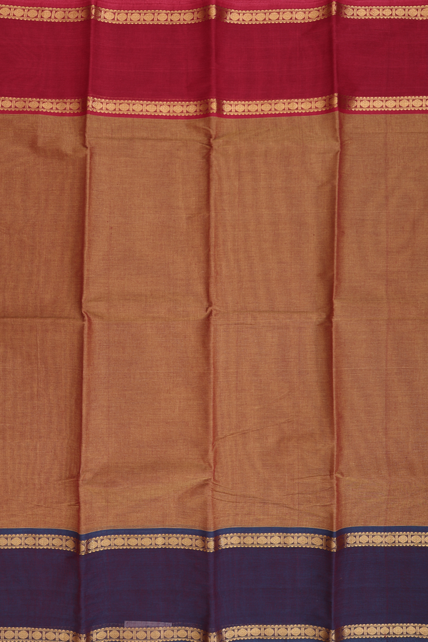 Kanchi Cotton Saree In Dual Tone With Ganga Jamuna Border