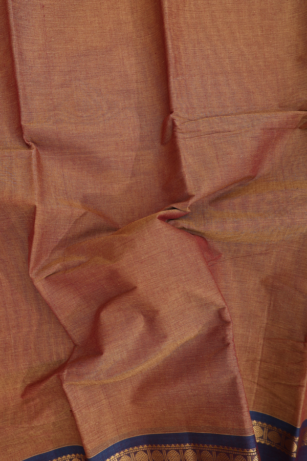 Kanchi Cotton Saree In Dual Tone With Ganga Jamuna Border