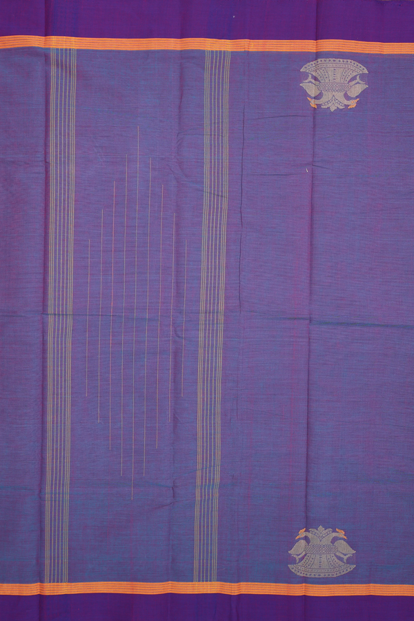 Kanchi Cotton Saree In Dual Tone With Iruthalai Pakshi Border
