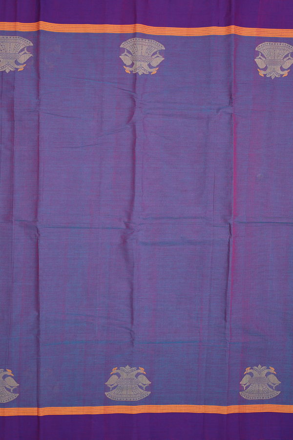 Kanchi Cotton Saree In Dual Tone With Iruthalai Pakshi Border