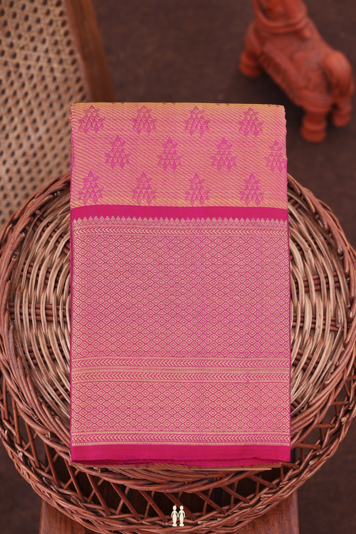 Kanchipuram Silk Saree In Dual Tone With Jacquard Pattern