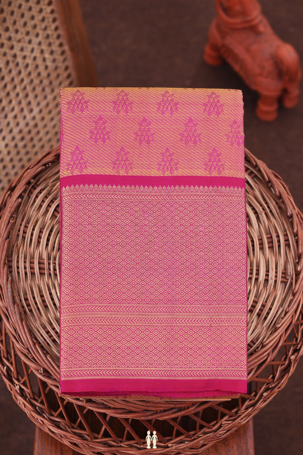 Kanchipuram Silk Saree In Dual Tone With Jacquard Pattern