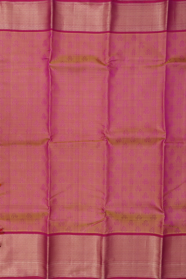 Kanchipuram Silk Saree In Dual Tone With Jacquard Pattern