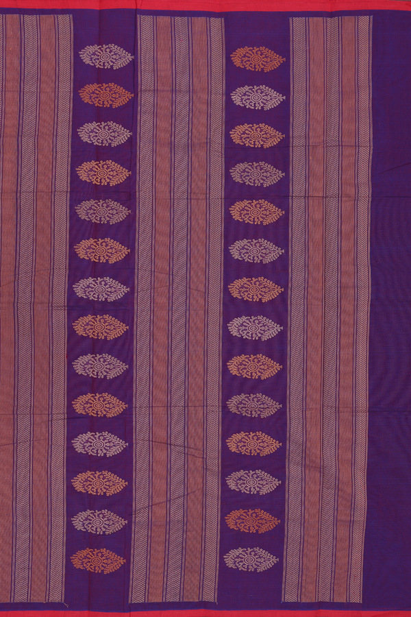 Kanchi Cotton Saree In Dual Tone With Threadwork Buttas