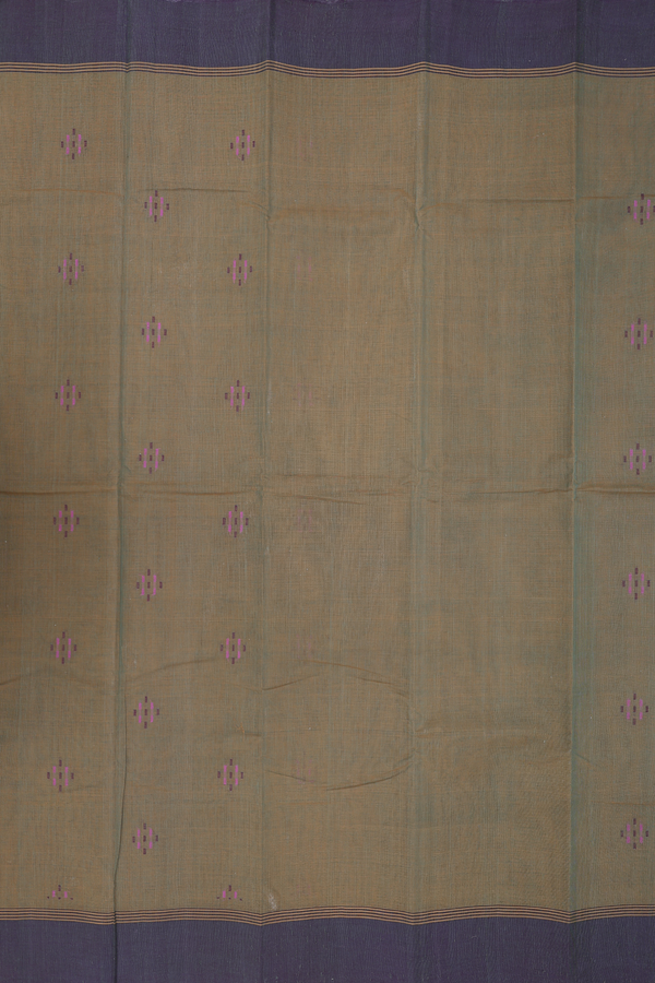 Kanchi Cotton Saree In Dual Tone With Threadwork Buttas