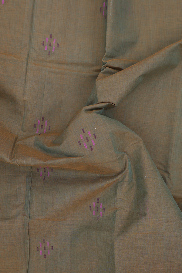 Kanchi Cotton Saree In Dual Tone With Threadwork Buttas