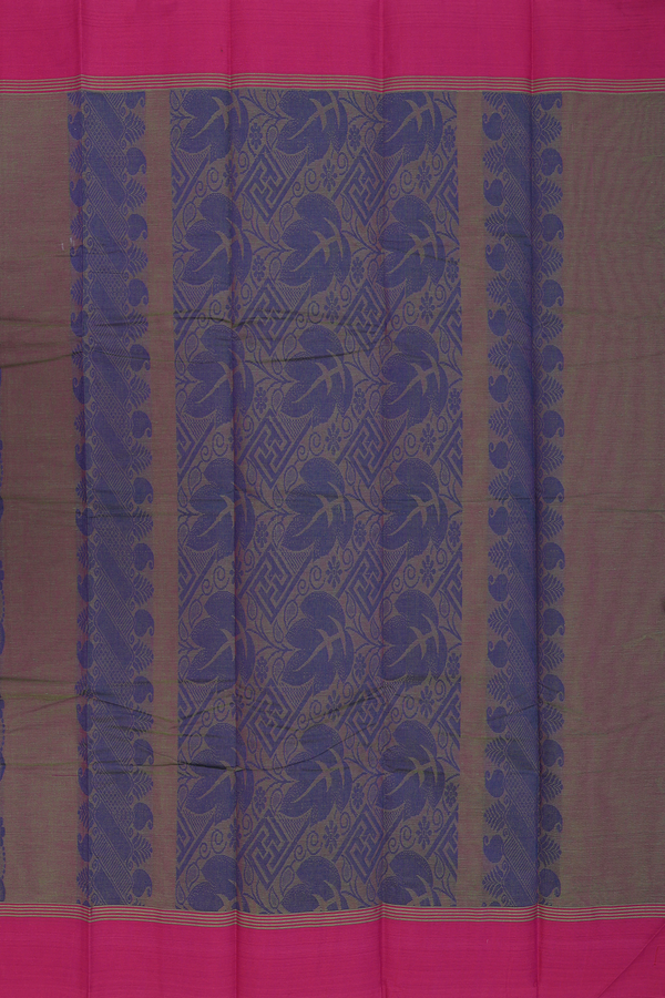 Kanchi Cotton Saree In Dual Tone With Threadwork Design