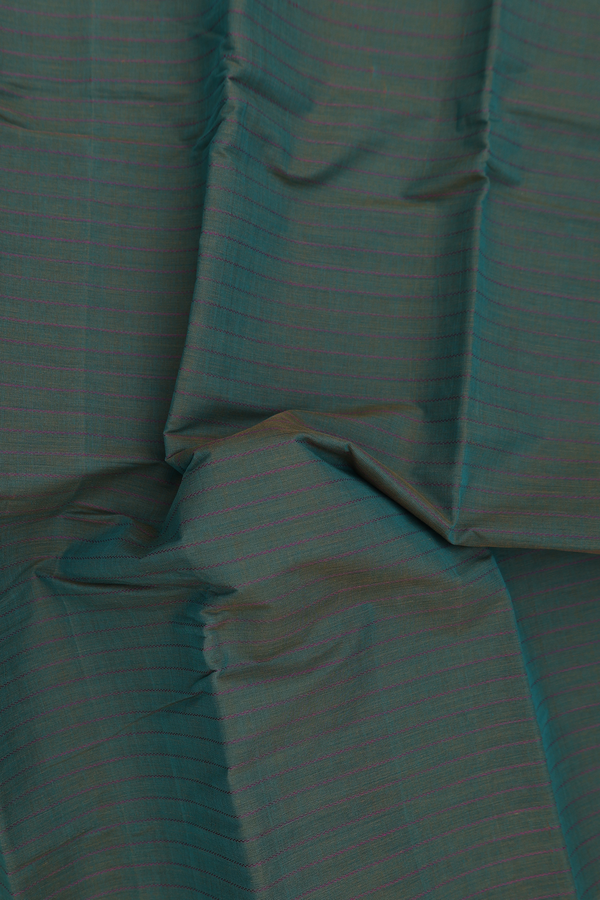 Kanchi Cotton Saree In Green With Stripes Design