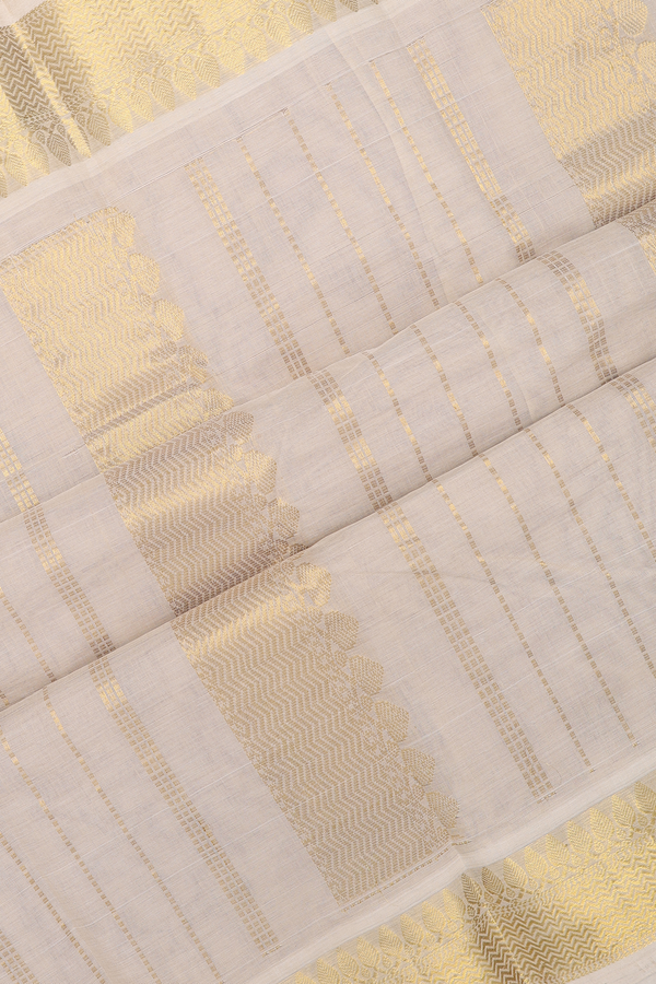 Kanchi Cotton Saree In Dusty Purple With Zari Border