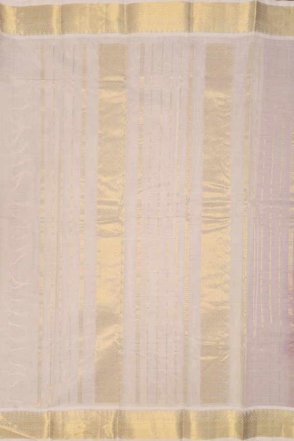 Kanchi Cotton Saree In Dusty Purple With Zari Border