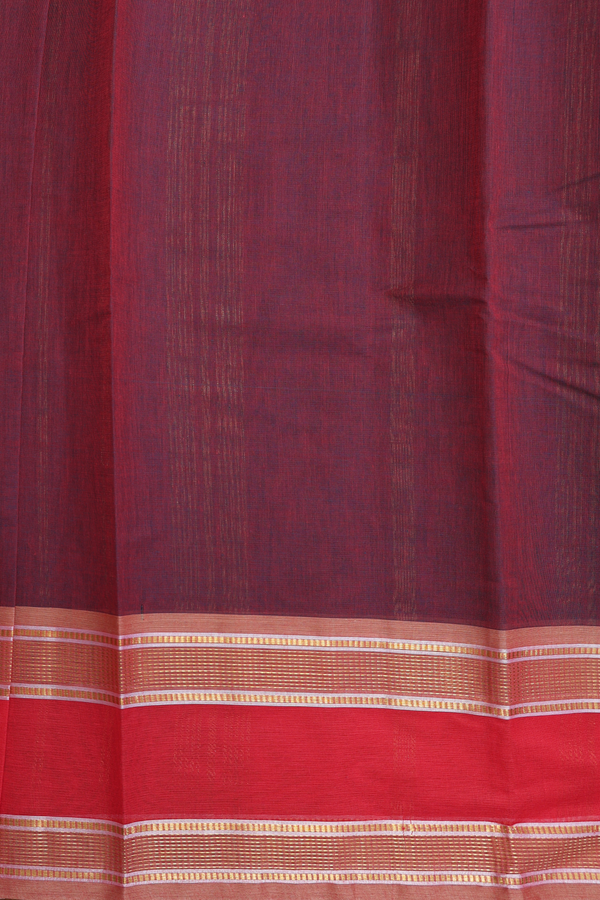 Kanchi Cotton Saree In Forest Green With Contrast Border