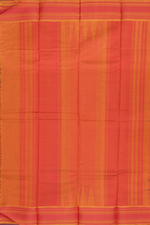 Kanchi Cotton Saree In Forest Green With Threadwork Buttas