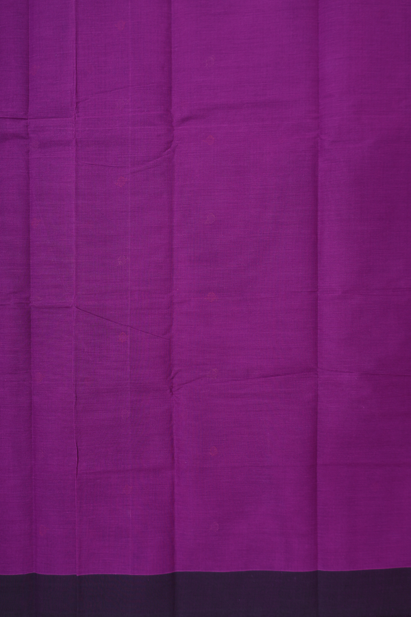 Kanchi Cotton Saree In Grape Purple With Threadwork Buttas