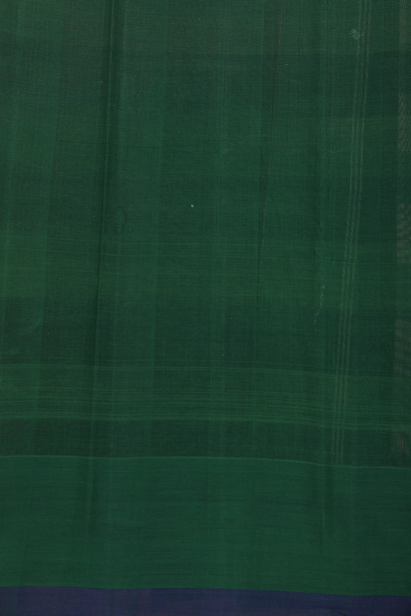 Kanchi Cotton Saree In Green And Brown With Checks Design