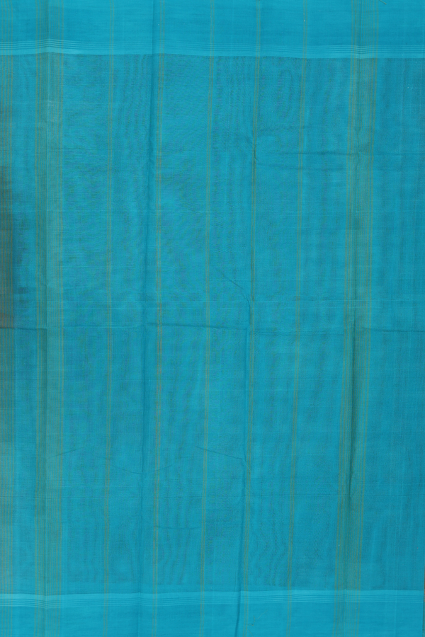 Kanchi Cotton Saree In Green With Contrast Border