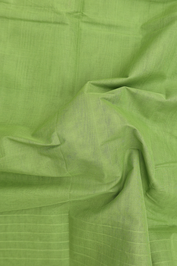 Kanchi Cotton Saree In Green With Self Stripes Design