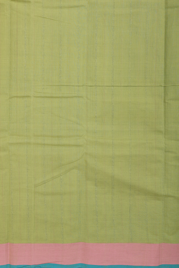 Kanchi Cotton Saree In Green With Stripes Design