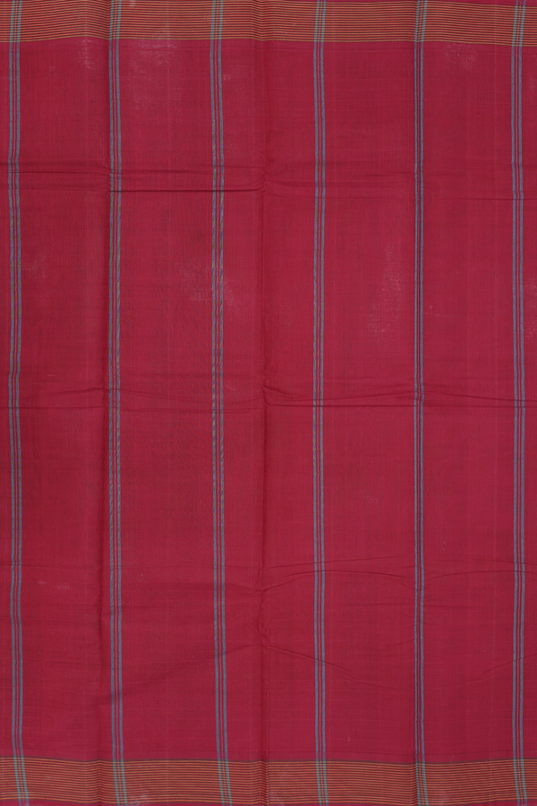 Kanchi Cotton Saree In Green With Stripes Design