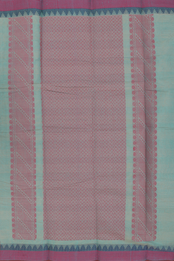 Kanchi Cotton Saree In Green With Threadwork Buttas