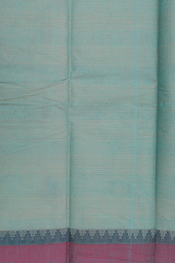 Kanchi Cotton Saree In Green With Threadwork Buttas