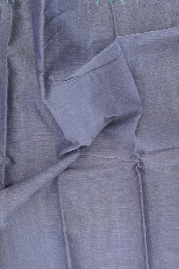 Kanchi Cotton Saree In Grey With Contrast Border