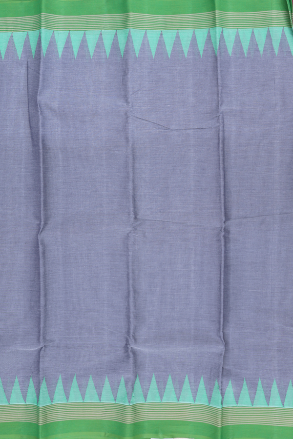 Kanchi Cotton Saree In Grey With Contrast Border