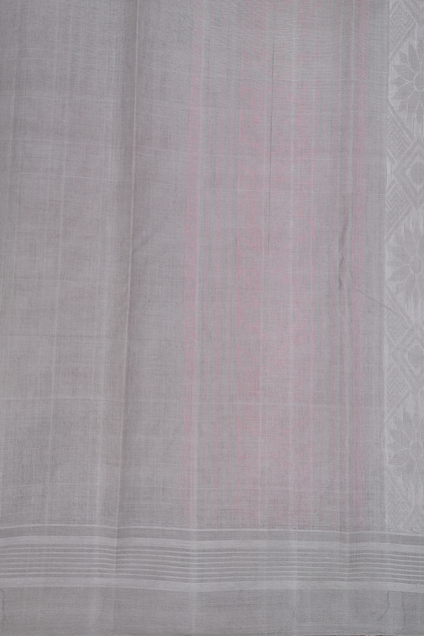 Kanchi Cotton Saree In Grey With Threadwork Buttas