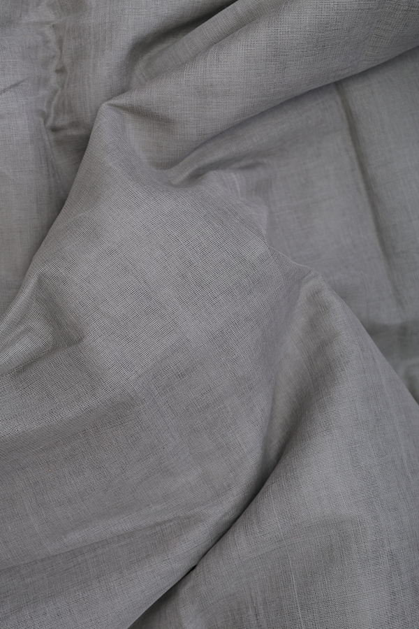 Kanchi Cotton Saree In Greyish Green With Contrast Border