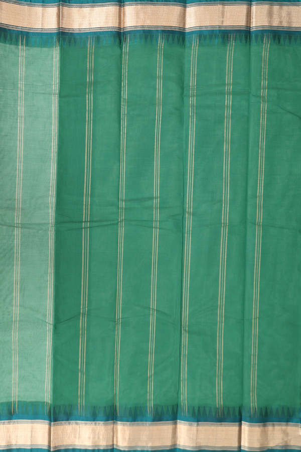 Kanchi Cotton Saree In Off White With Contrast Silk Border