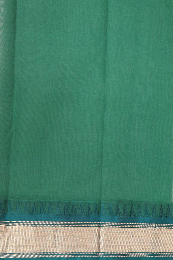Kanchi Cotton Saree In Off White With Contrast Silk Border
