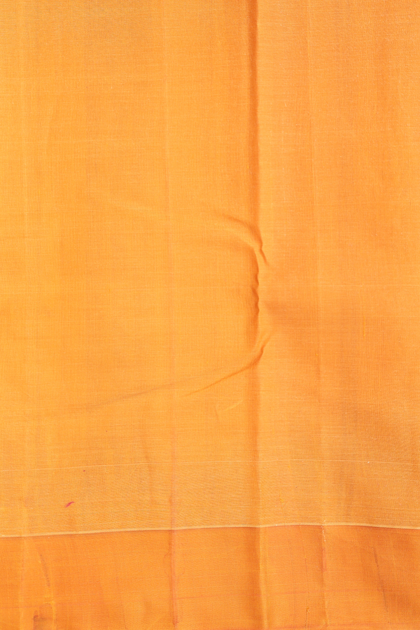 Kanchi Cotton Saree In Hibiscus Red With Contrast Silk Border